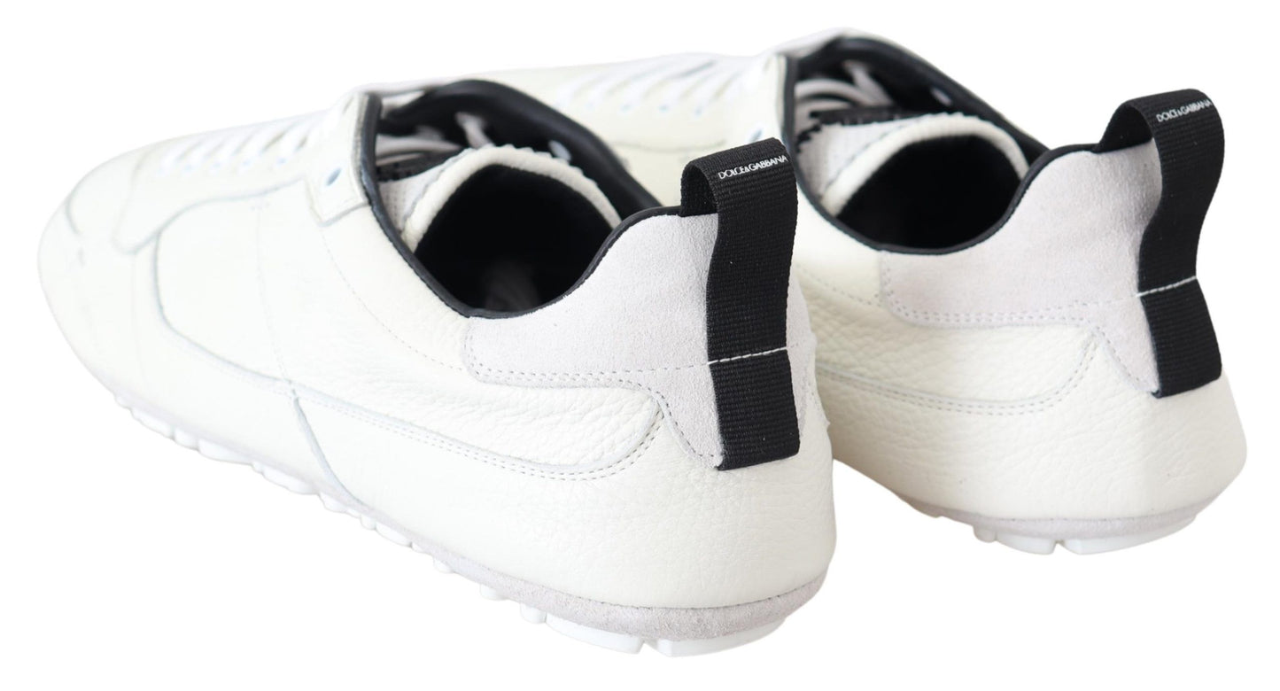 Elegant White Leather Sneakers for Men