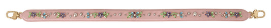 Stunning Pink Crystal Studded Leather Strap