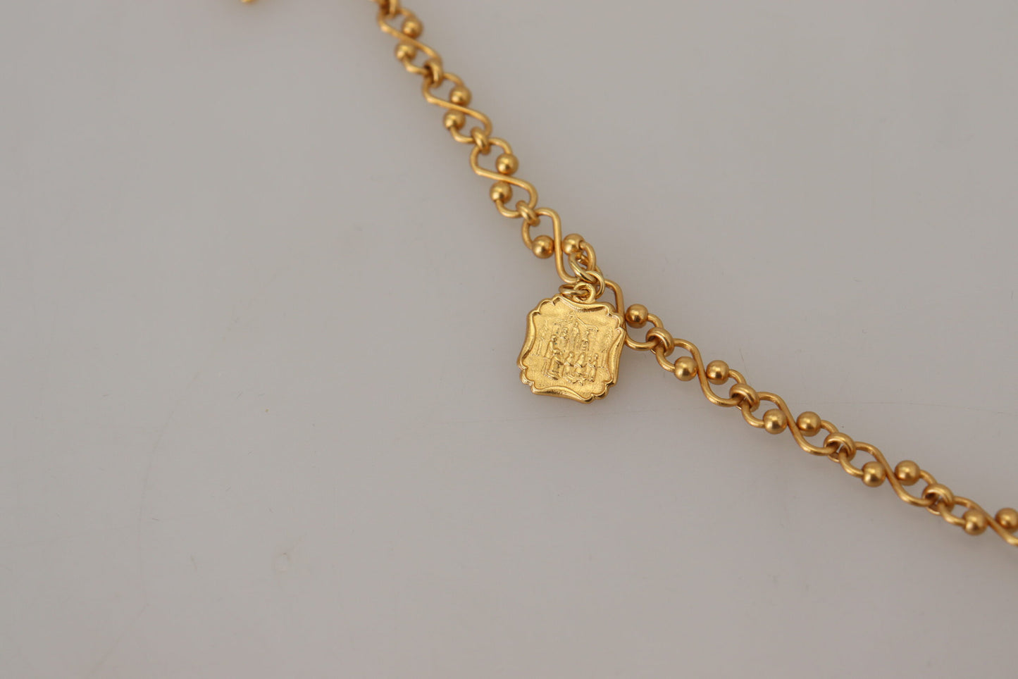 Gold Tone Cross Charm Necklace