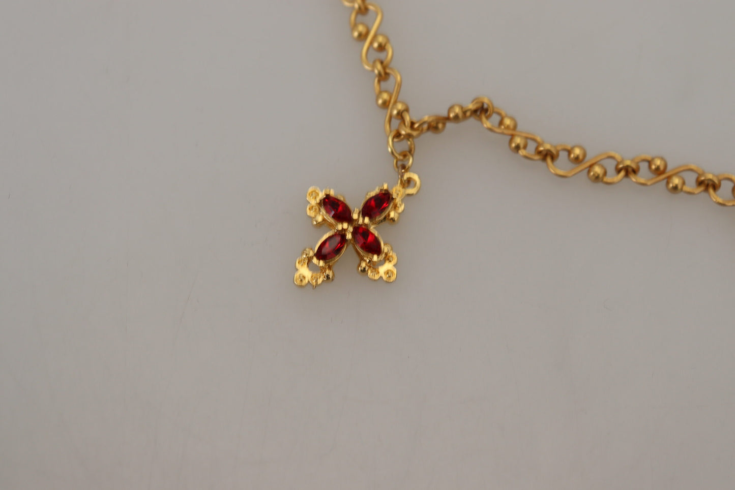 Gold Tone Cross Charm Necklace