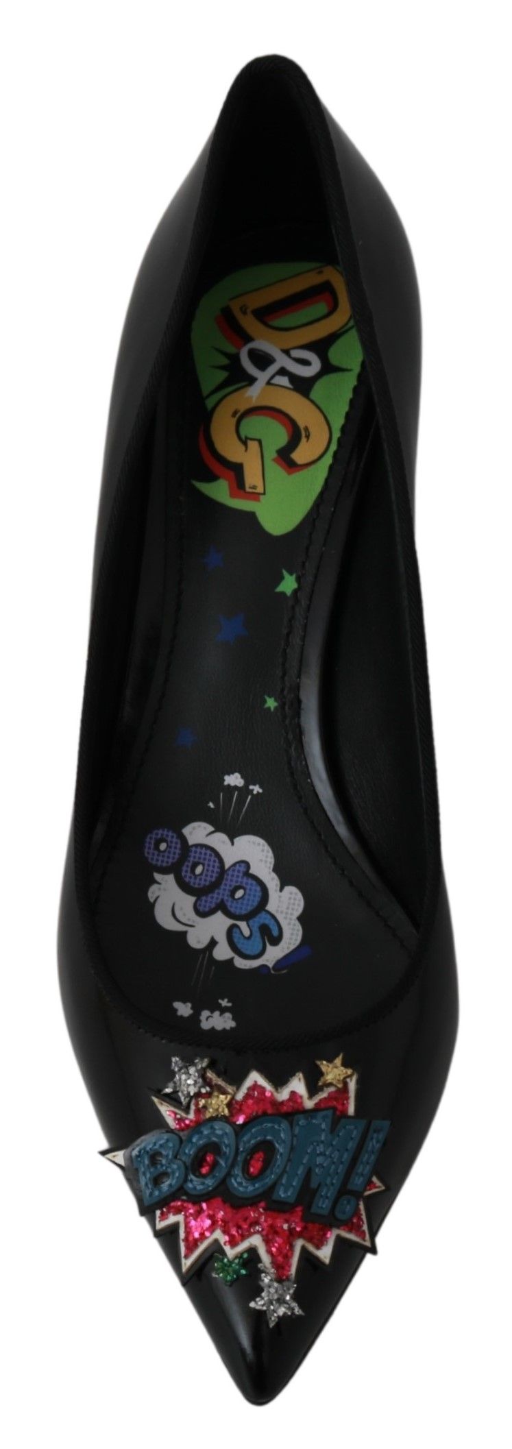 Elegant Black Embroidered Heels Pumps