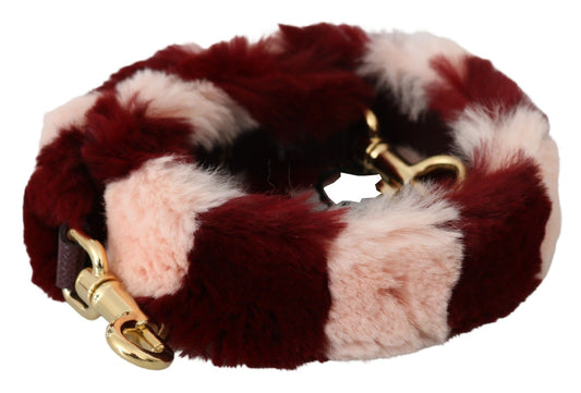 Bordeaux Pink Fur Shoulder Strap Luxury Accessory