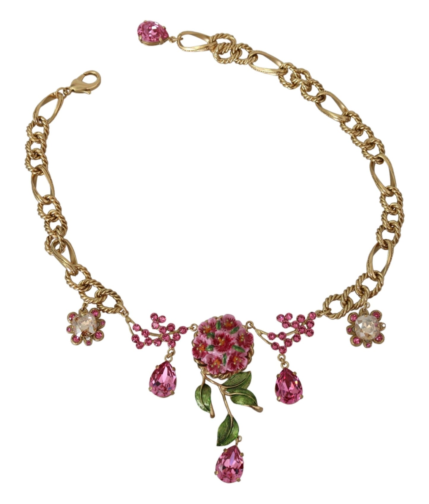 Elegant Floral Charm Gold-Tone Necklace