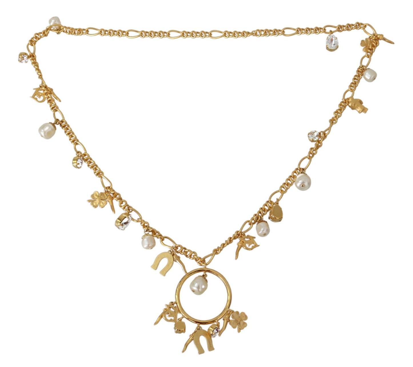 Gold-Tone Crystal Charm Necklace