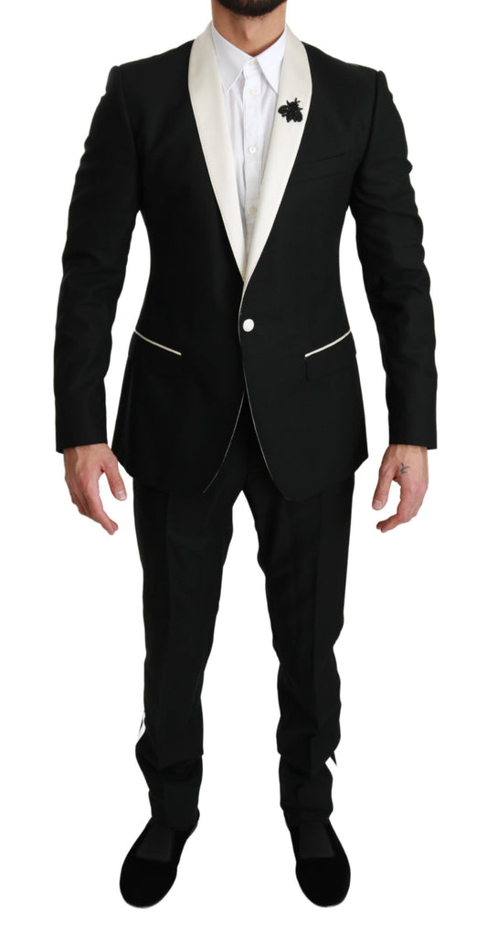 Elegant Black White Two-Piece Suit Ensemble