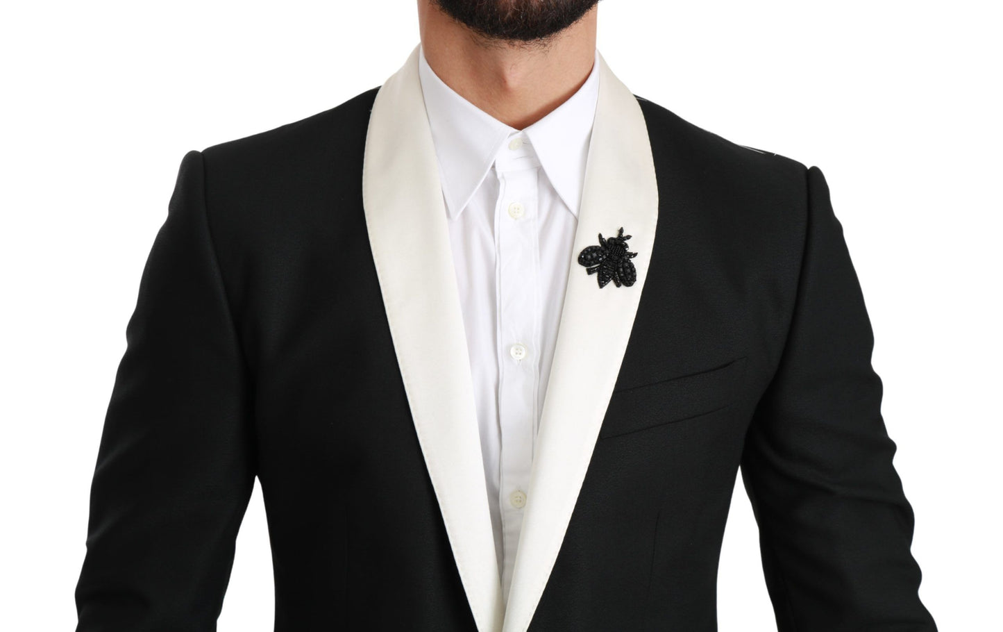 Elegant Black White Two-Piece Suit Ensemble