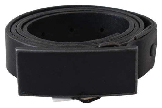 Elegant Black Leather Waist Belt