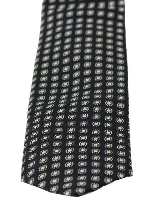 Elegant Black Patterned Silk Neck Tie