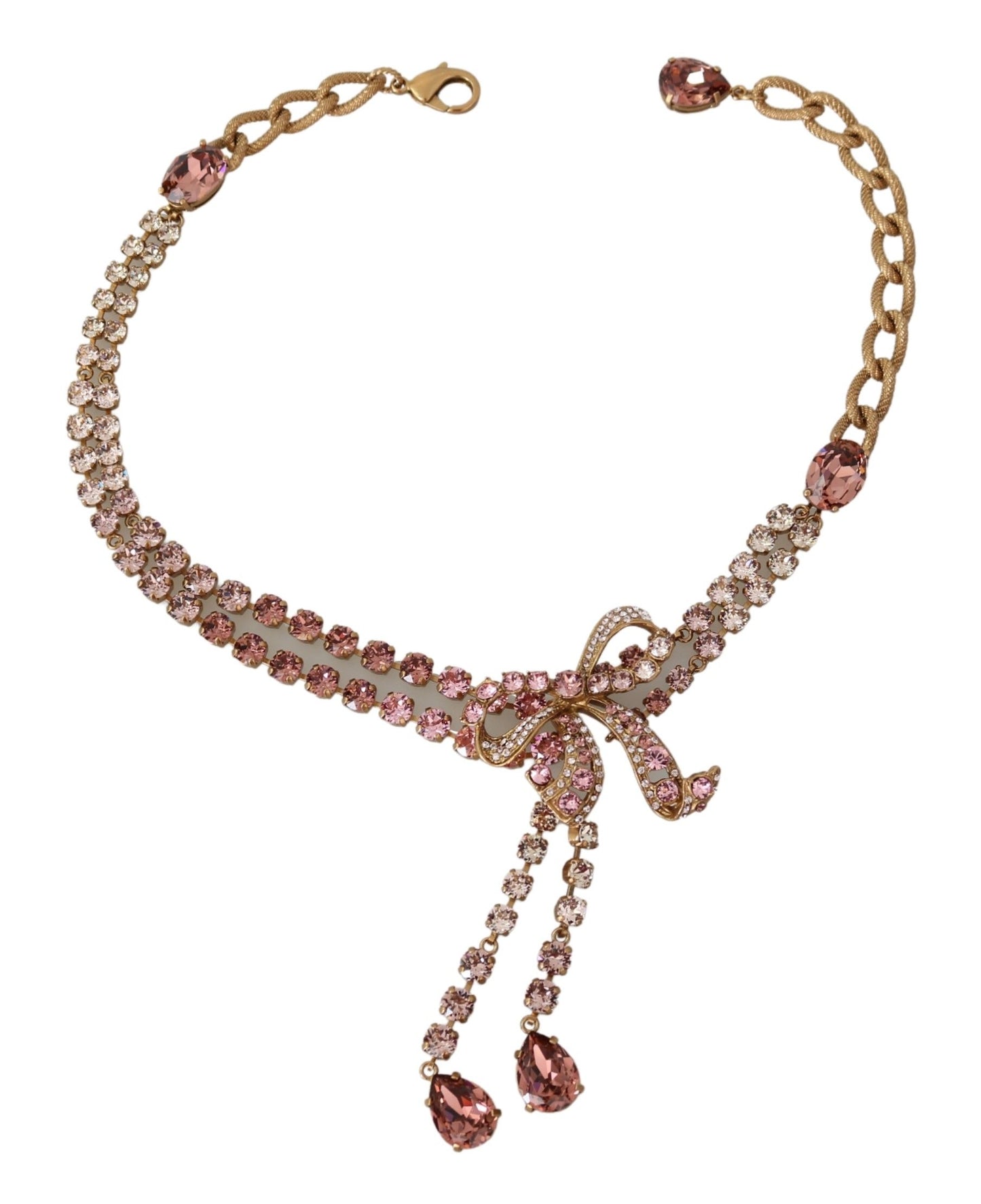 Opulent Bow Motif Crystal Choker Necklace
