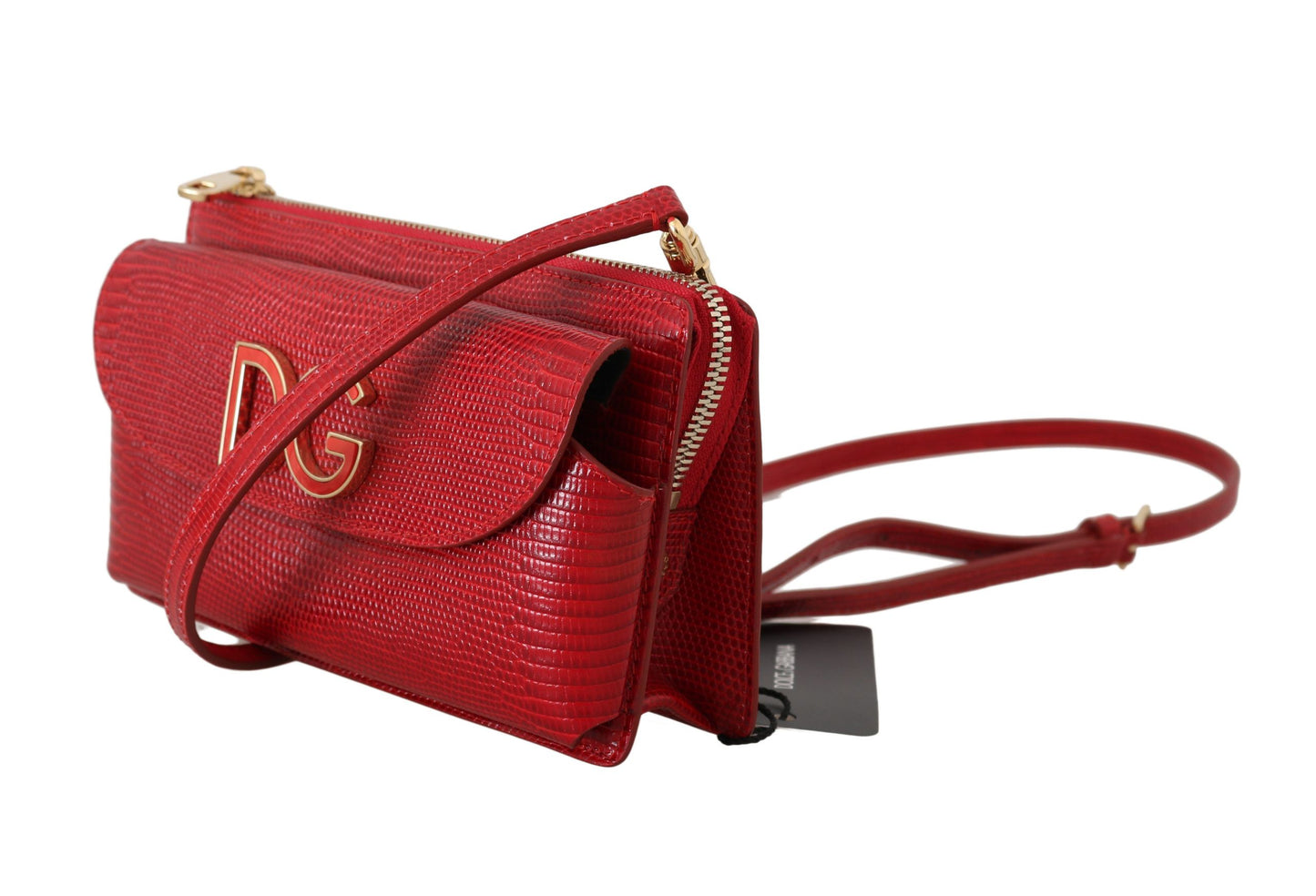 Elegant Crimson Crossbody Leather Bag