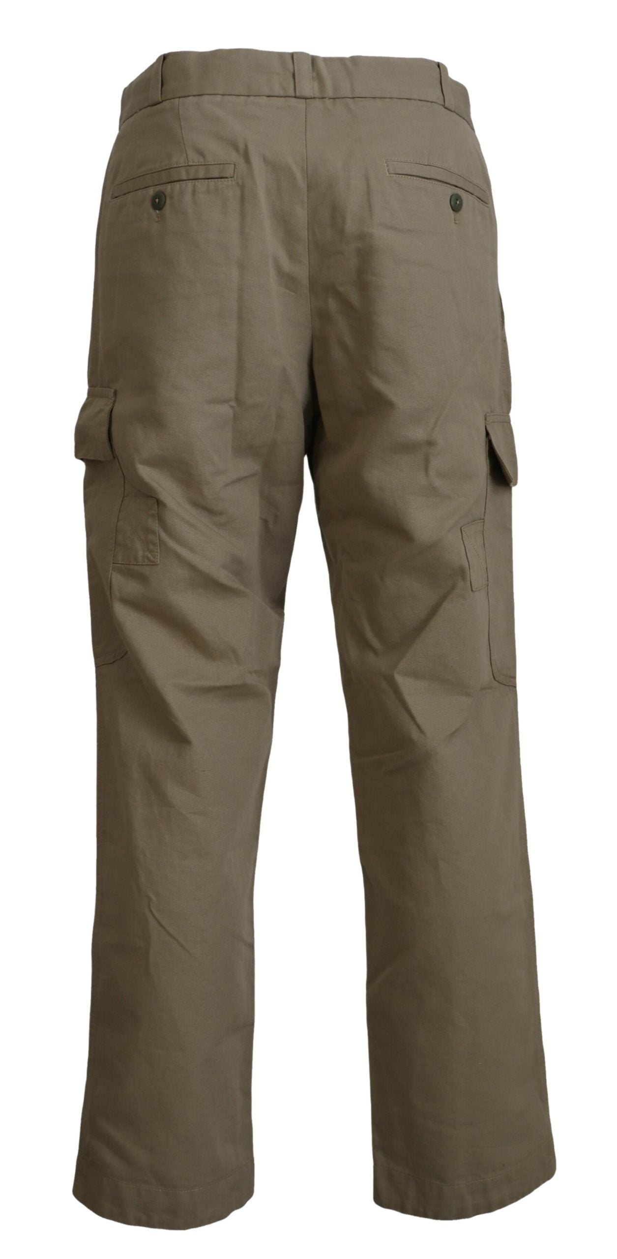 Chic Brown Cotton-Linen Cargo Pants