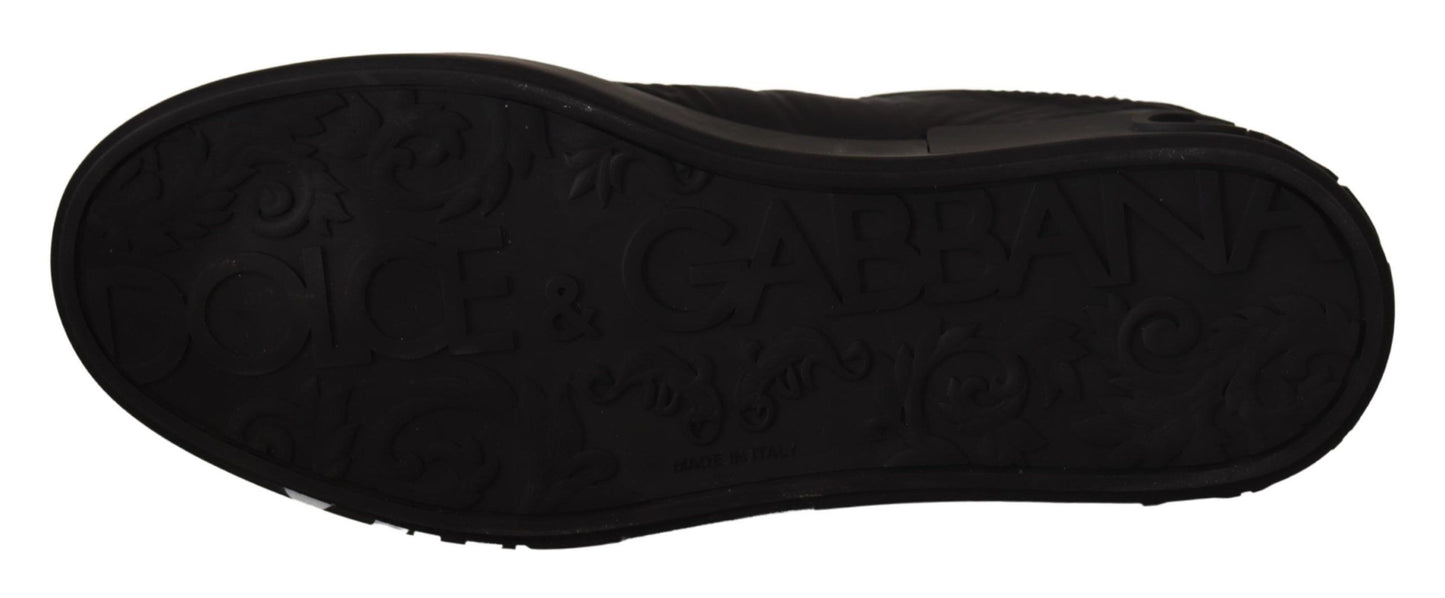 Elegant Black Casual Sneakers with White Logo Detail