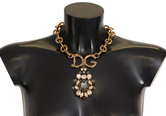 Elegant Gold Statement Necklace with Crystals