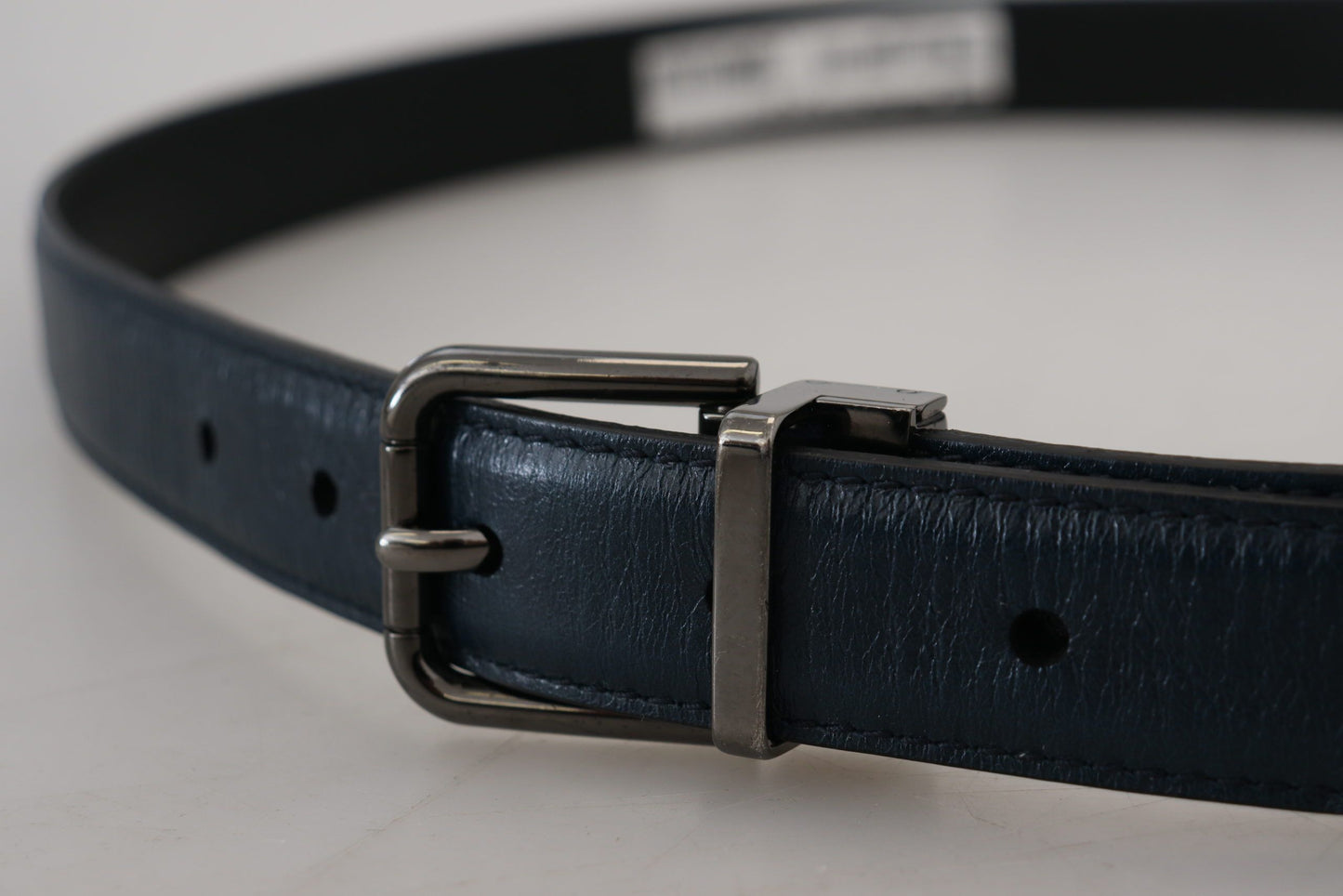 Elegant Dark Blue Leather Belt
