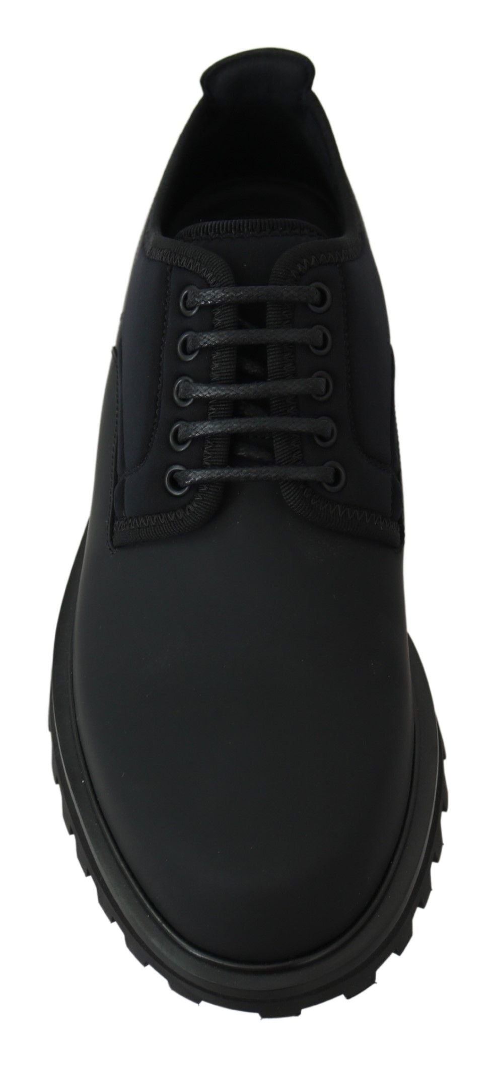 Elegant Black Calfskin Derby Shoes