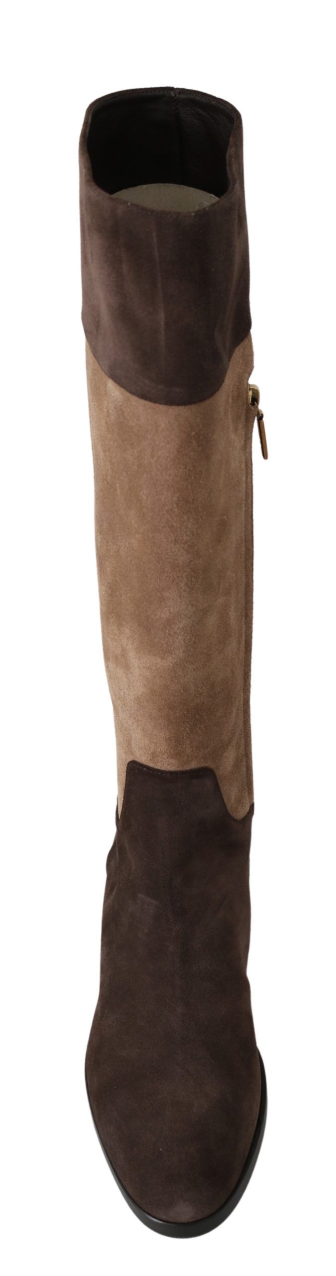 Chic Leather Knee-High Boots in Brown