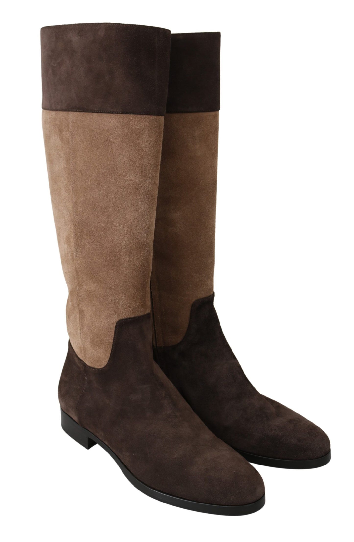 Chic Leather Knee-High Boots in Brown