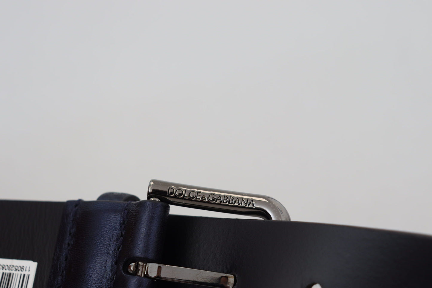 Metallic Blue Italian Leather Belt