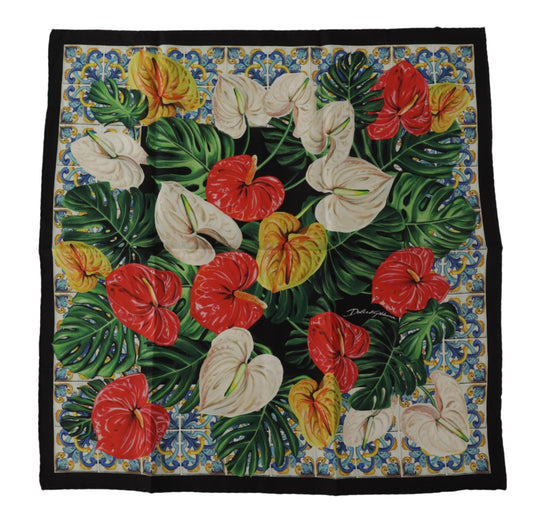 Multicolor Floral Silk Scarf