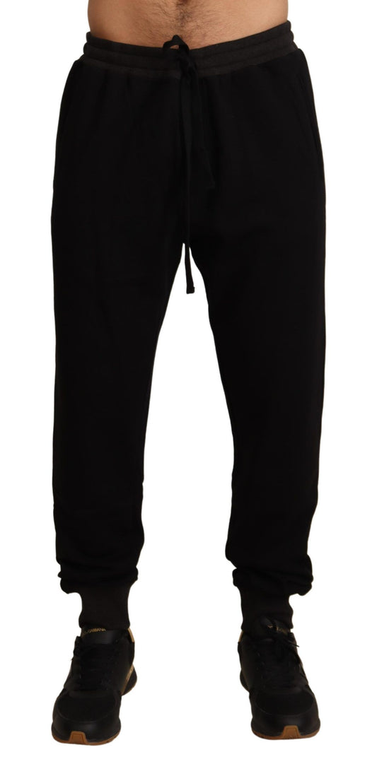 Regal Crown Print Sweatpants in Black