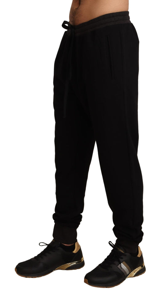 Regal Crown Print Sweatpants in Black
