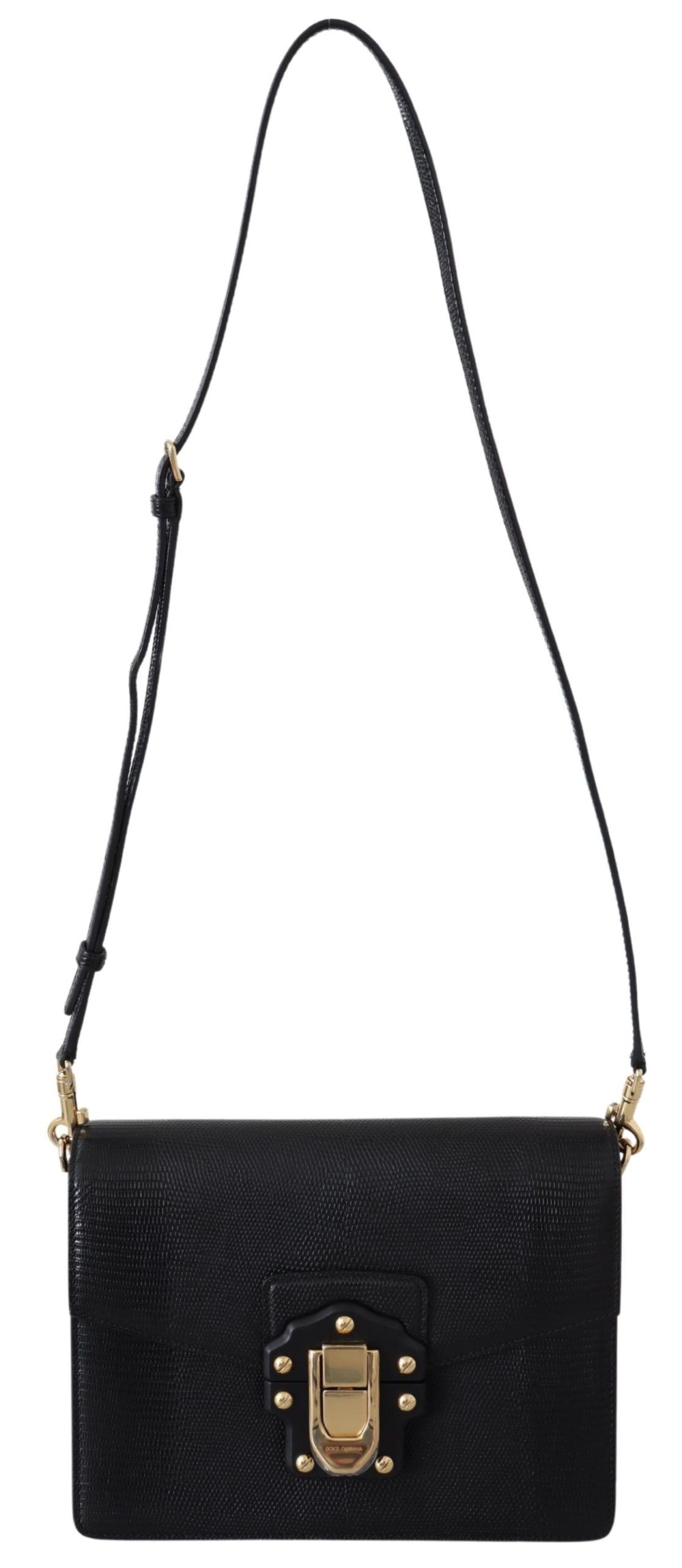 Elegant Black Leather Lucia Shoulder Bag
