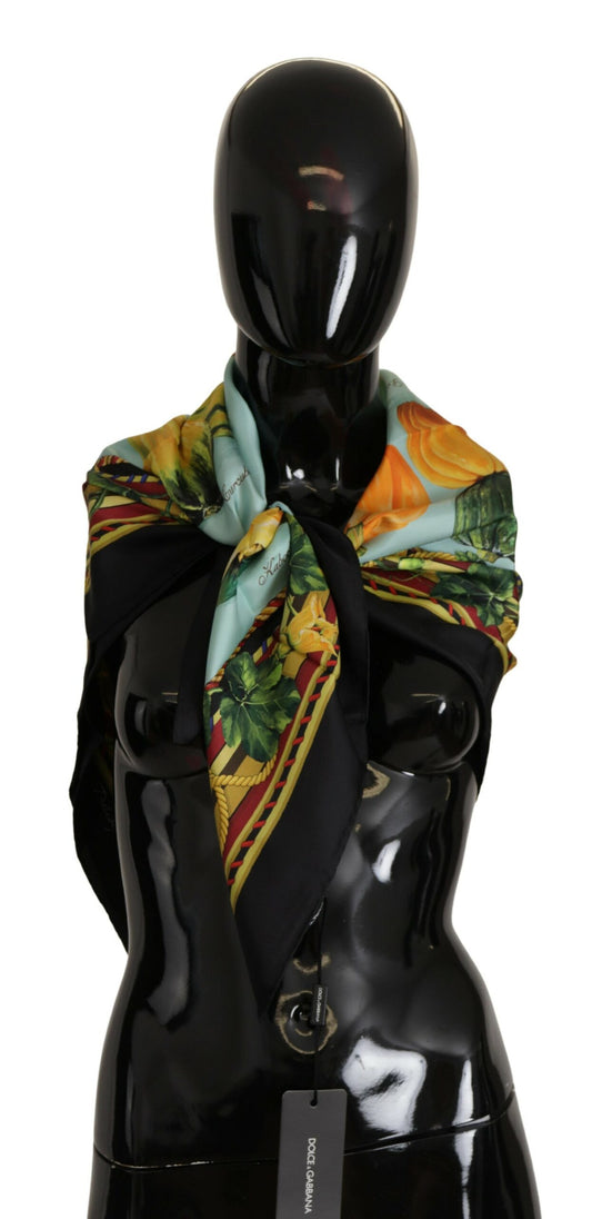Exquisite Silk Foulard with Vibrant Print