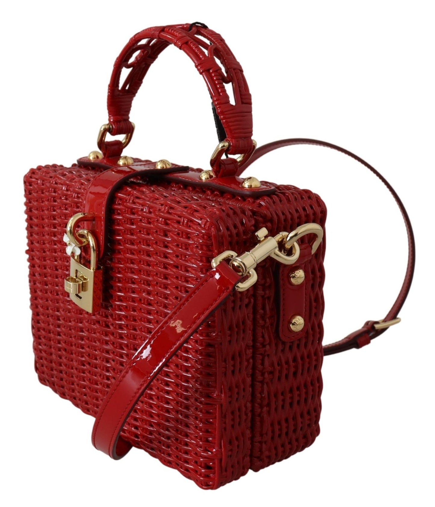 Red Leather Box Hand Shoulder Borse Purse Bag Box