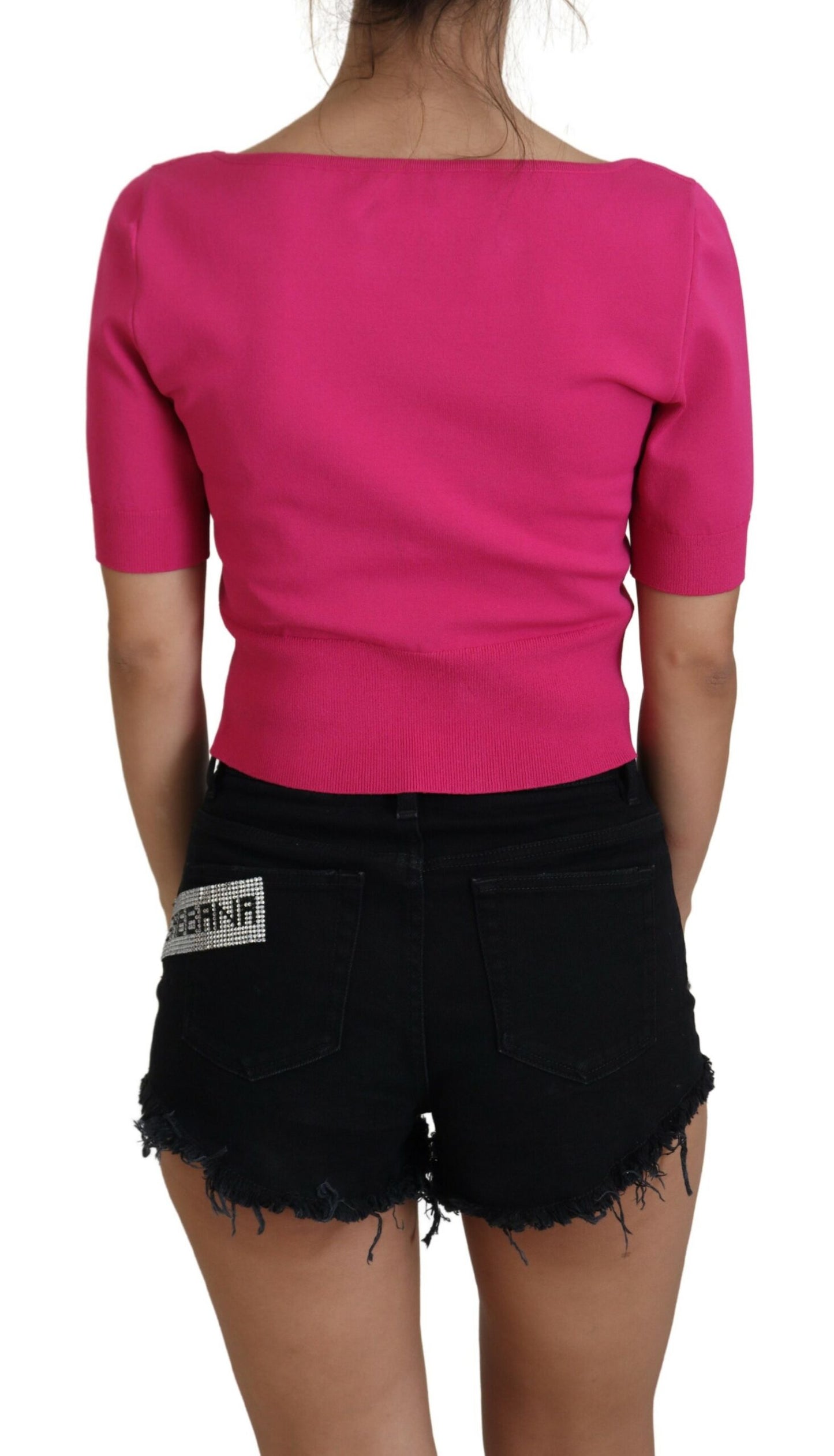 Chic Pink Cropped Top Blouse