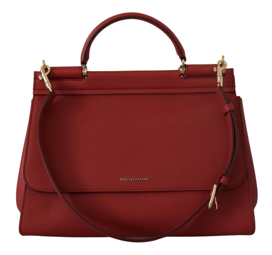 Dolce & Gabbana Red Leather Hand Shoulder SICILY  Women Bag