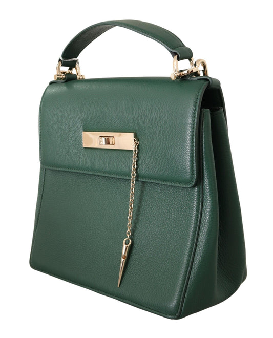 Elegant Green Leather Shoulder Bag