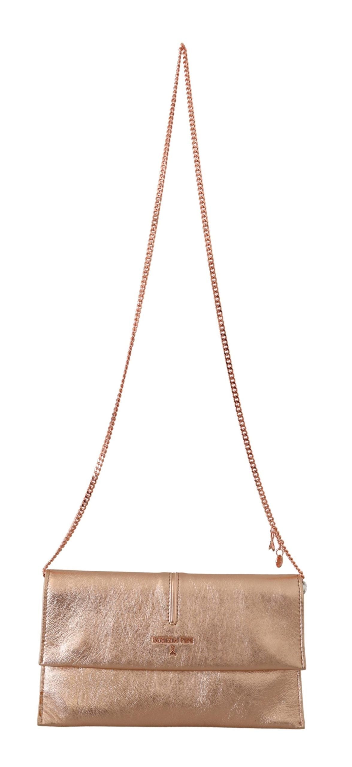 Elegant Rose Gold Leather Shoulder Bag