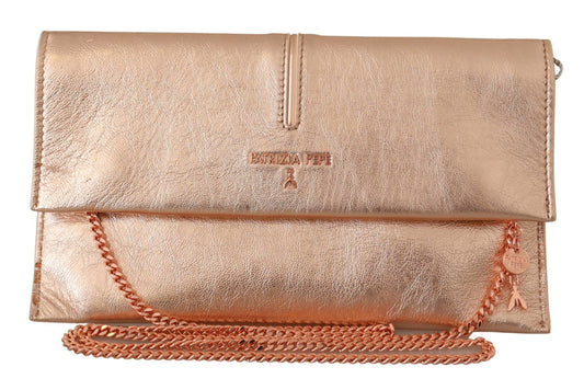 Elegant Rose Gold Leather Shoulder Bag