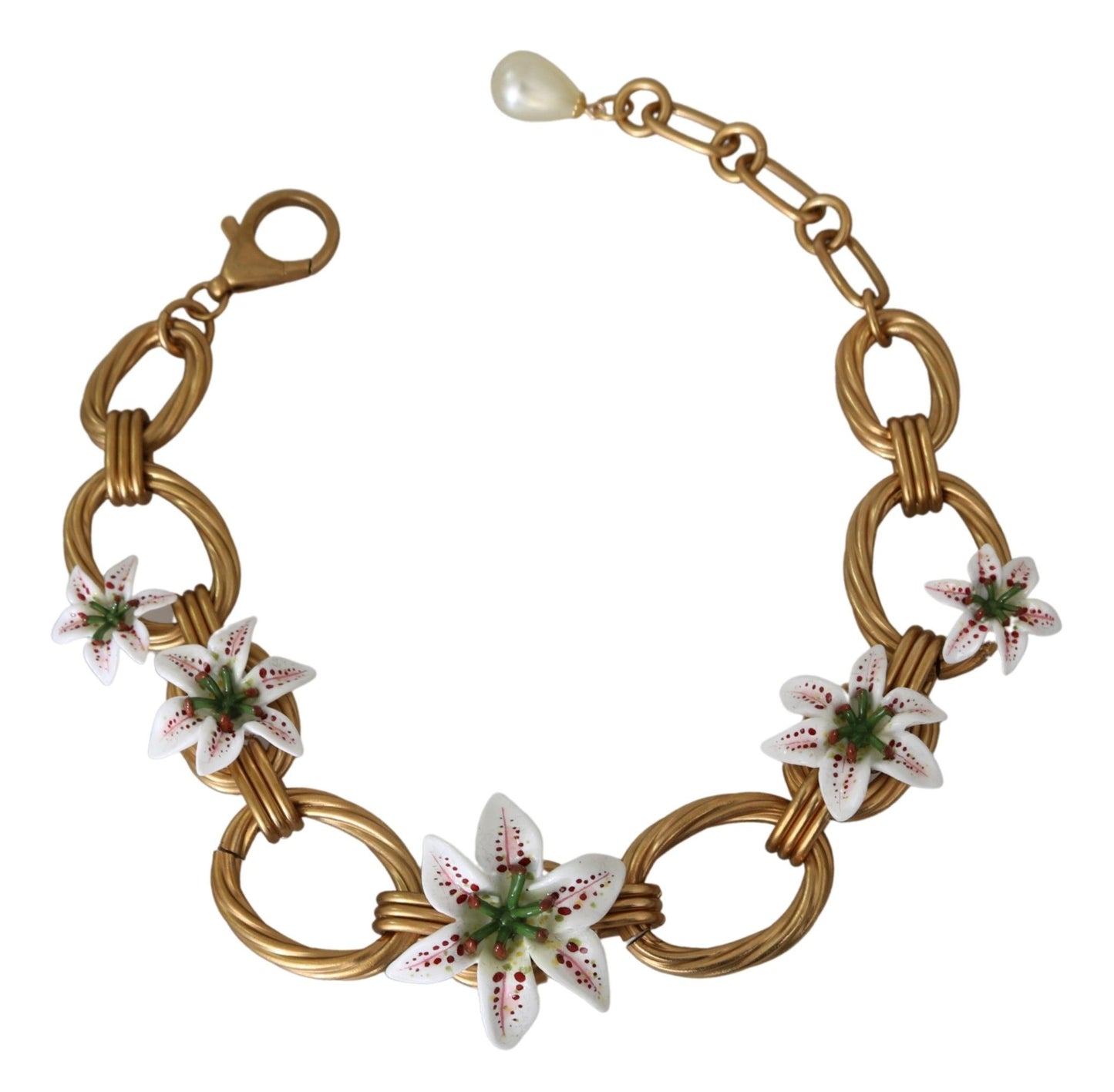 Luxe Floral Charm Crystal Necklace