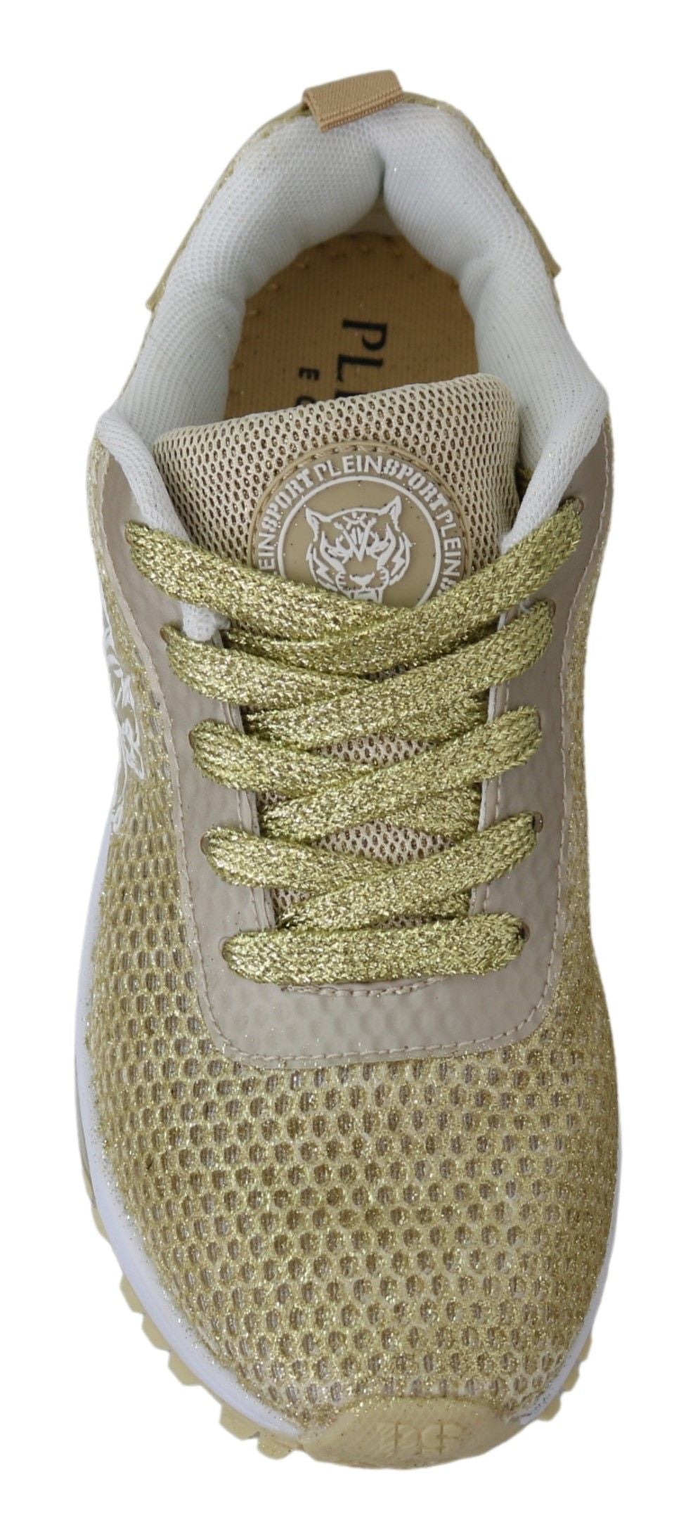 Exquisite Gold Polyester Sport Sneakers