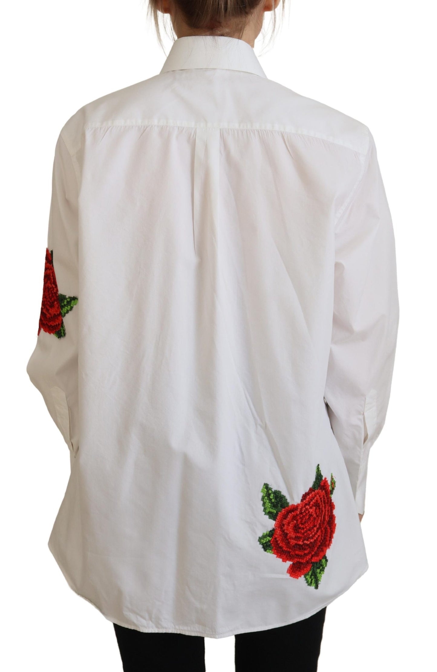 Elegant Floral Embroidered Silk Blend Shirt