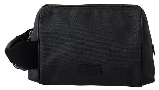 Black Canvas Logo Mini Hand Purse Pouch Borse Bag