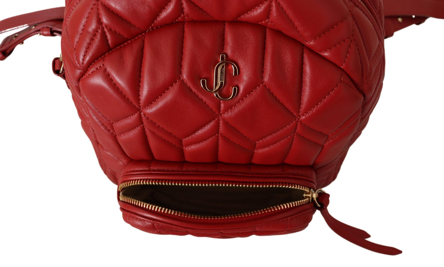Quilted Nappa Leather Backpack in Royal Red
