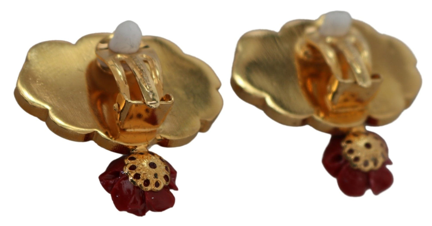 Chic Crystal & Brass Clip-on Earrings