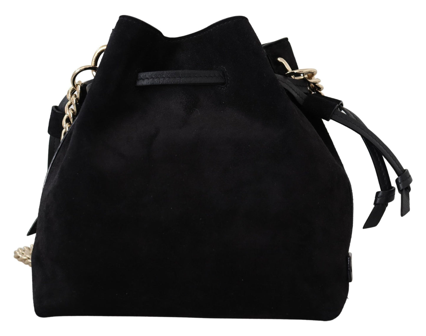 Black Suede Leather Callie Sue Bucket Shoulder Bag
