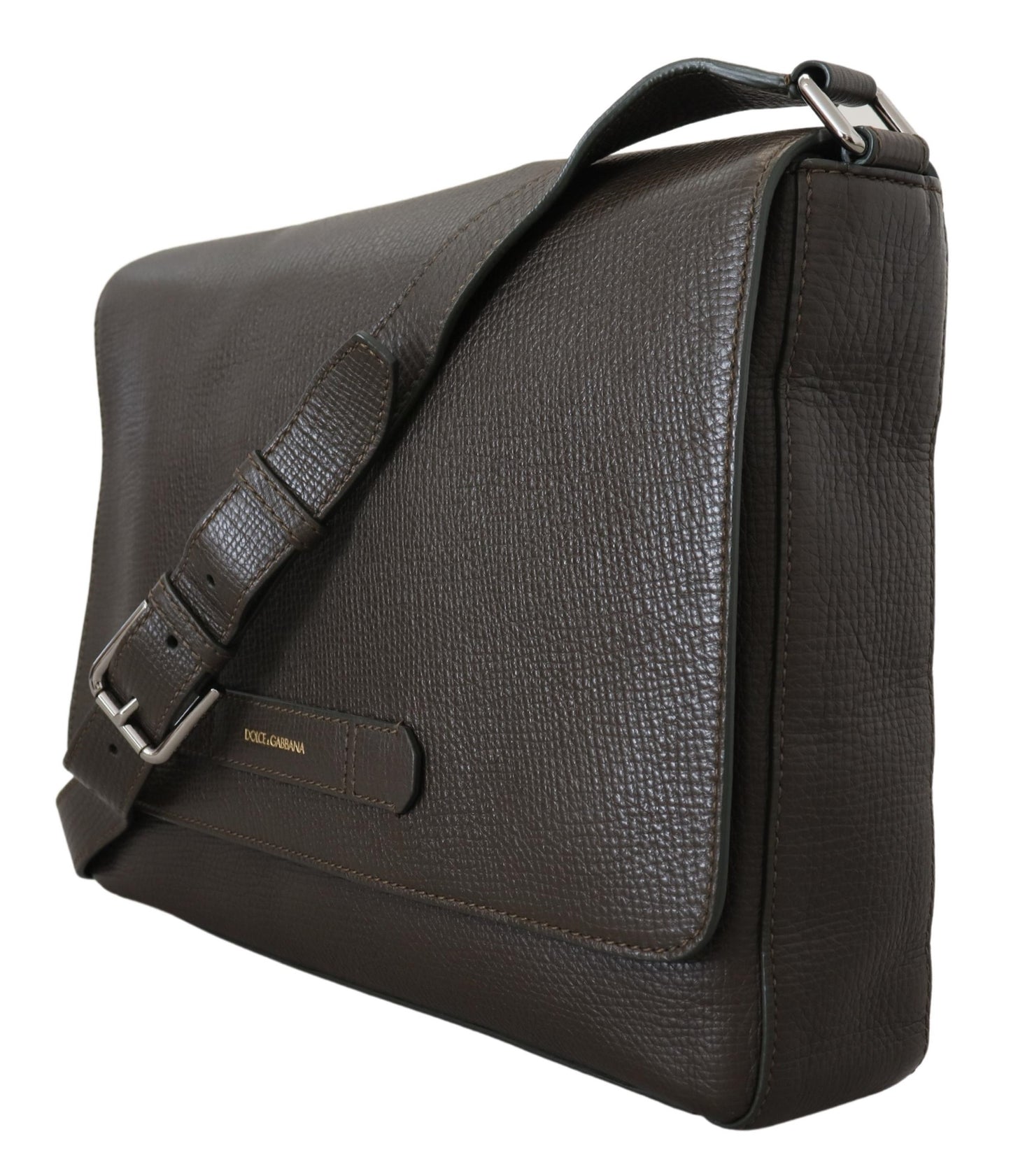Authentic Textured Leather Messenger Bag
