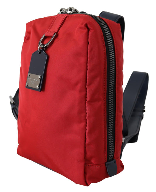 Chic Red Nylon Mini Backpack for Men