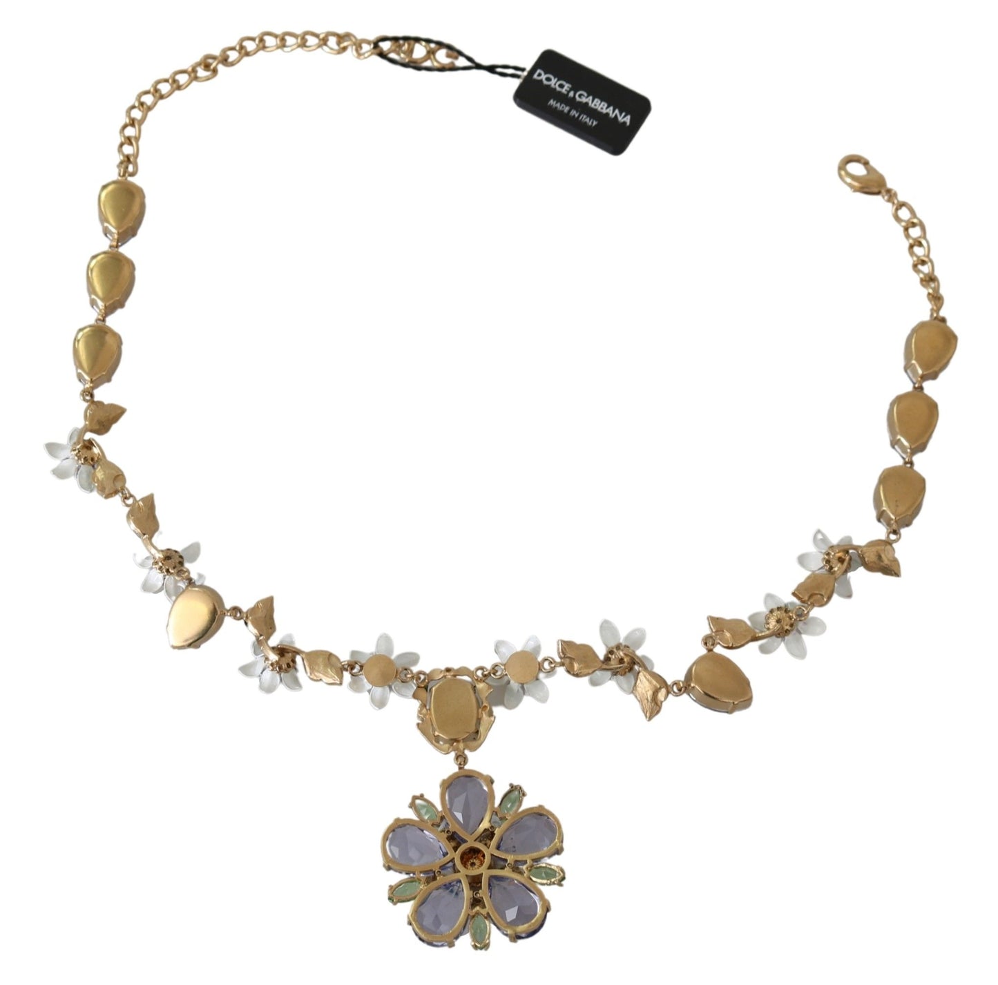 Elegant Gold Crystal Charm Necklace