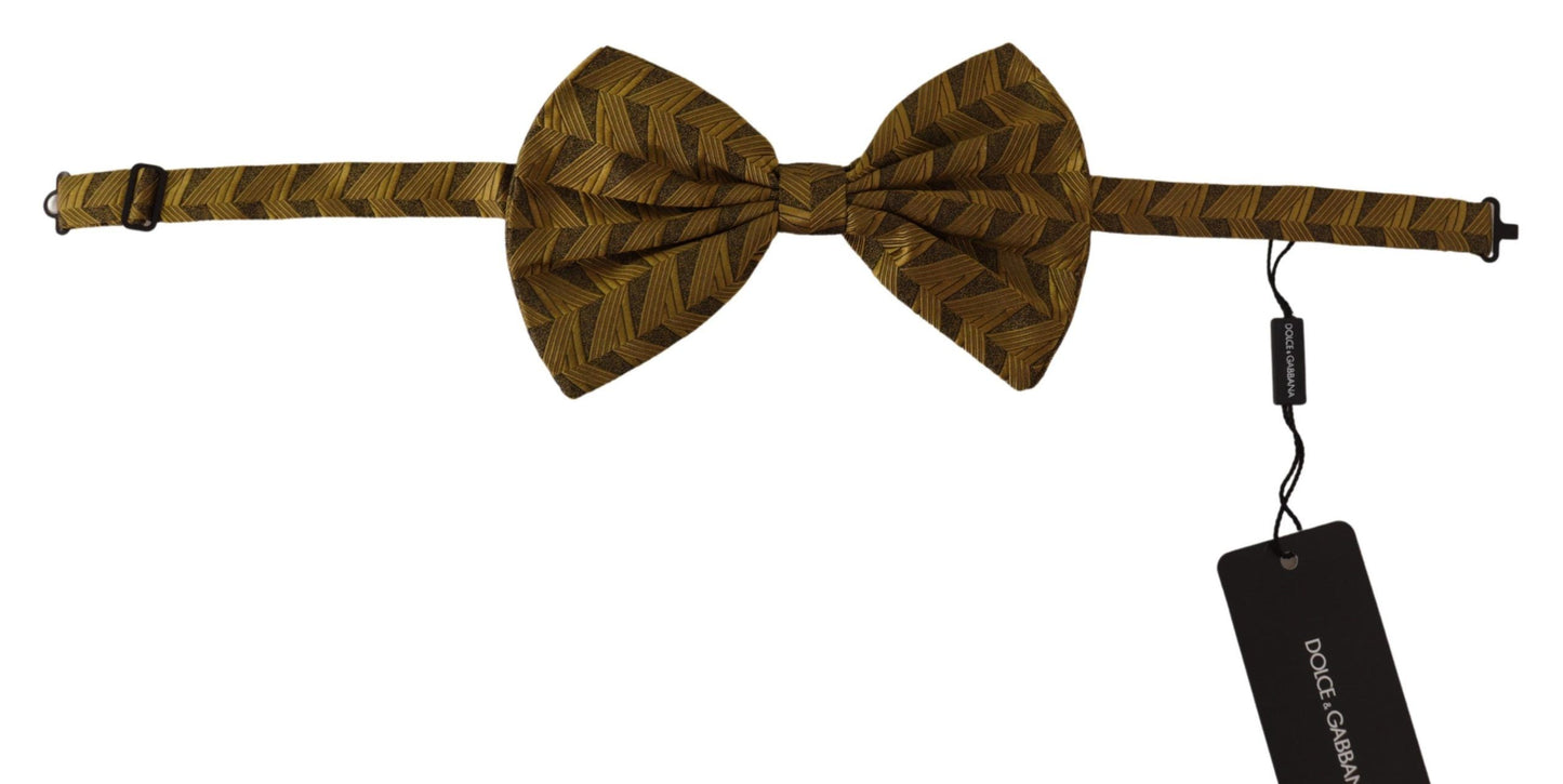 Elegant Gold Silk Bow Tie