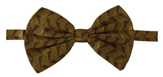 Elegant Gold Silk Bow Tie
