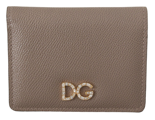 Elegant Beige Leather Continental Wallet