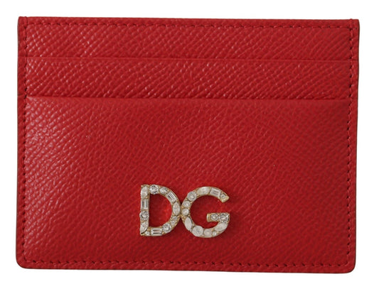 Elegant Red Leather Cardholder Wallet