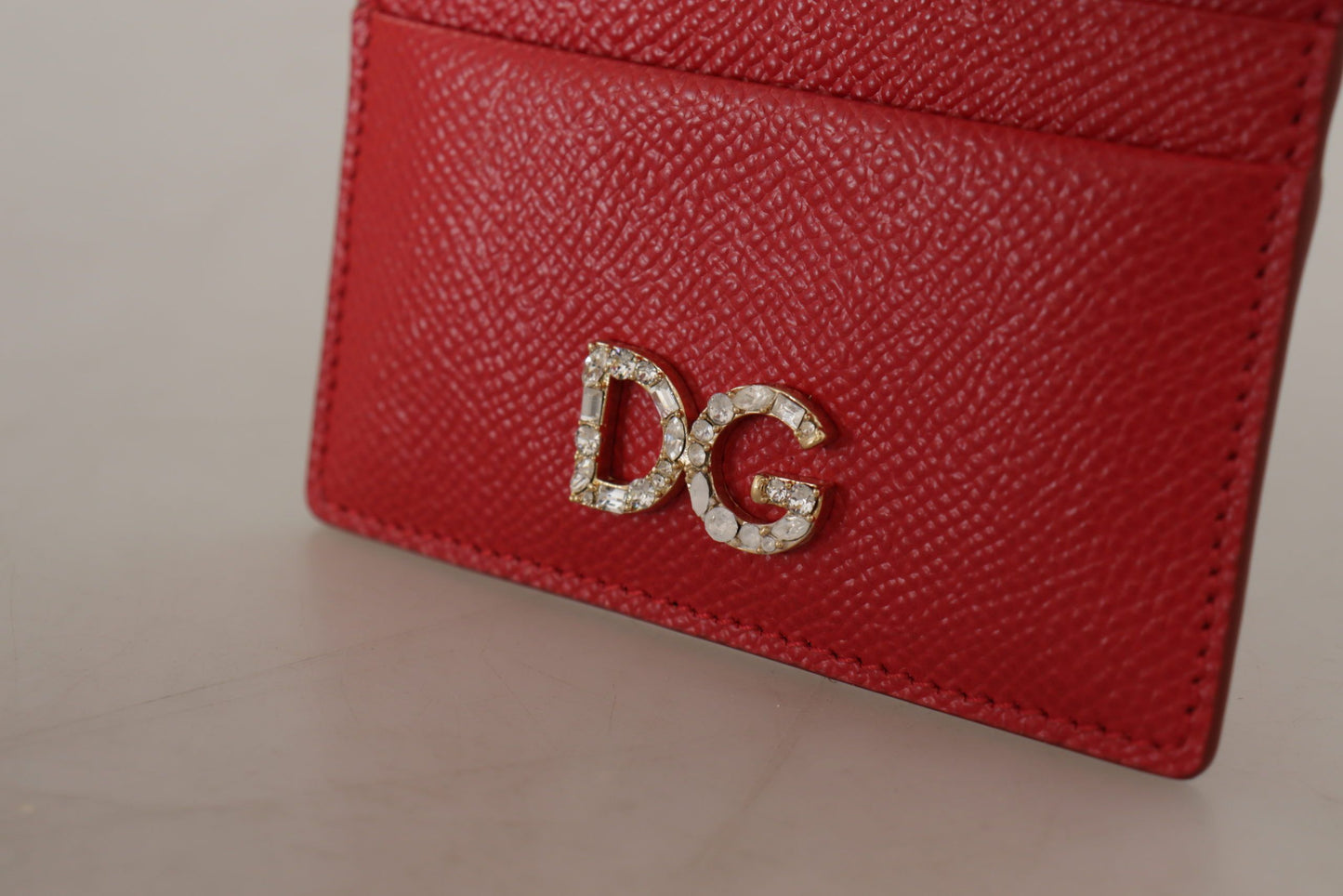 Elegant Red Leather Cardholder Wallet