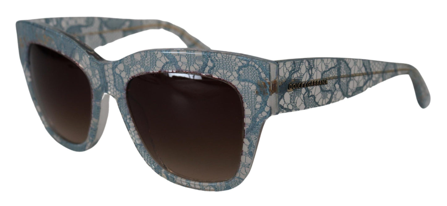 Elegant Lace Detail Blue Sunglasses