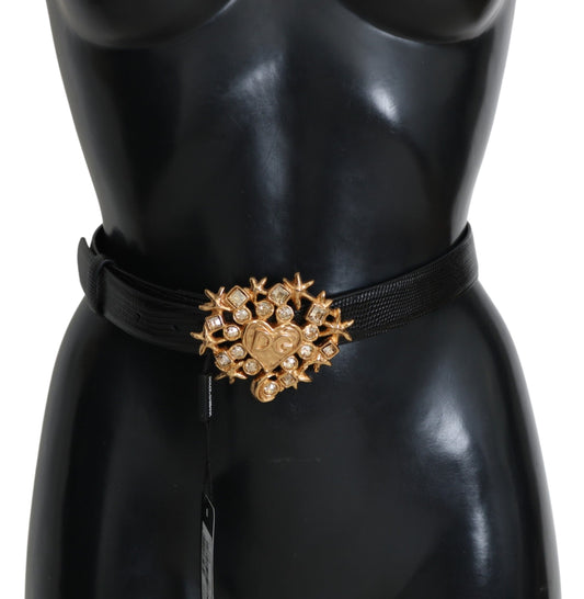 Elegant Crystal Buckle Leather Belt
